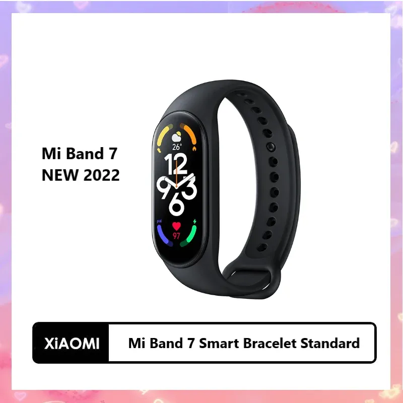 Armbänder Original Xiaomi Band 7 Uhr Armband Armband 1,62 "Amoled Screen 15d Standby AOD 120sport 4Coach 24H SPO2 Herzfrequenzschlaf