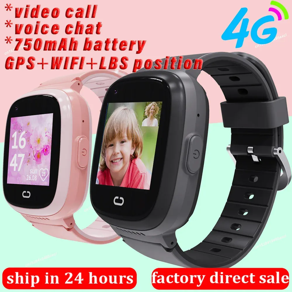 Bekijkt LT30 4G Kids Smart Telefoon Bekijk video -oproep GPS WiFi SOS Monitor Camera IP67 Waterdichte Kind Child Voice Chat Baby Smartwatch