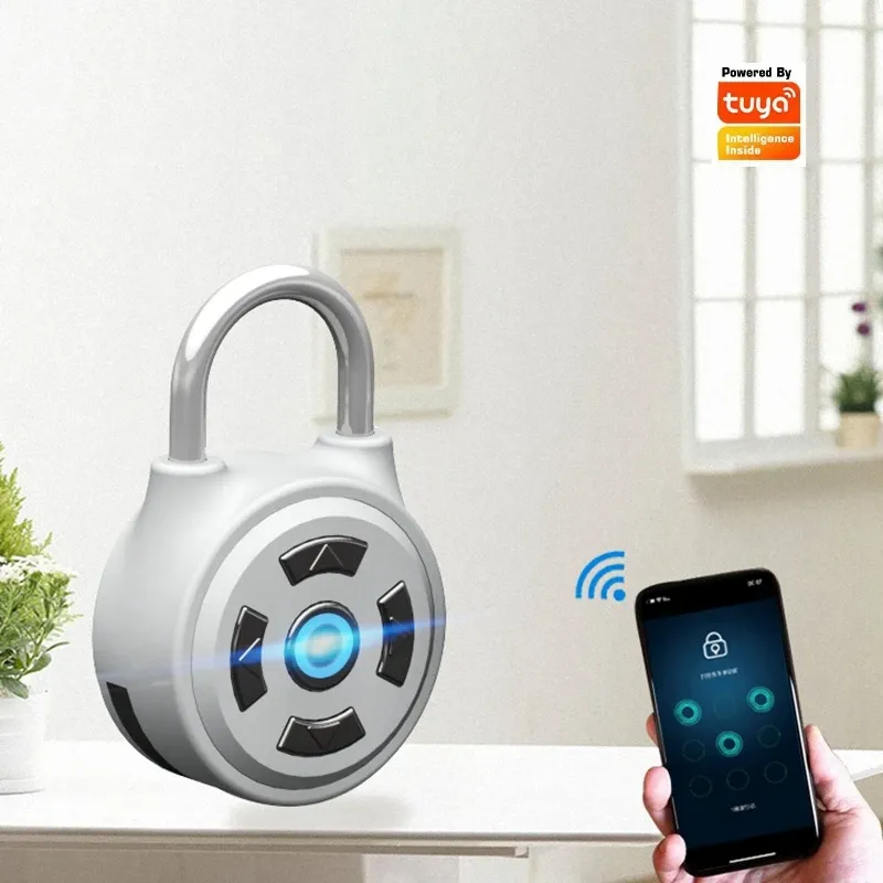 Lås EGFirtor Smart Lösenordsskydd Tuya Bluetooth -app Elektronisk säkerhetslås Keyless Padlock Door för resväska Ryggsäck Bike Lock