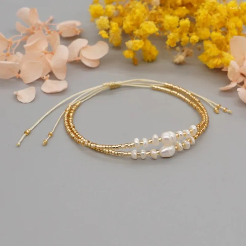 Bracelets de charme go2boho miyuki mince pour fille bracelet de perles d'eau fraîche bijoux bijoux femme ajusté simple à pulseras simple