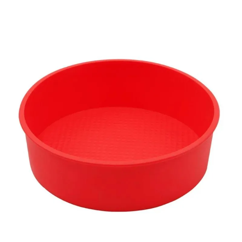 23CM Round Silicone Cake Mold Oven Baking Mould Circle Mousse Cake Pancake Maker Holder Kitchen Dinning Pastry Tool Random Color