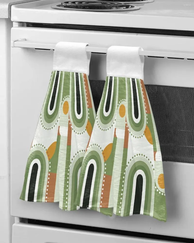 Serviette géométrie médiévale couleurs abstraites à main tissu de microfibre à main suspension pour la cuisine de la salle de bain sèche rapide