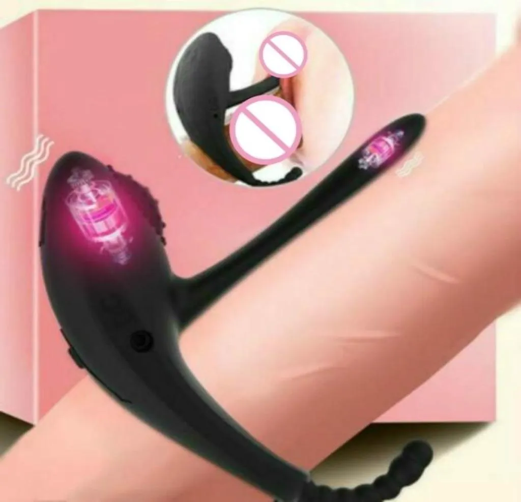 Rechargeable Silicone Delayed ejaculation Vibrator Male Penis cock Ring Enhancer Clit Stimulation Orgasm Sex Toy For Men Couples 28943906