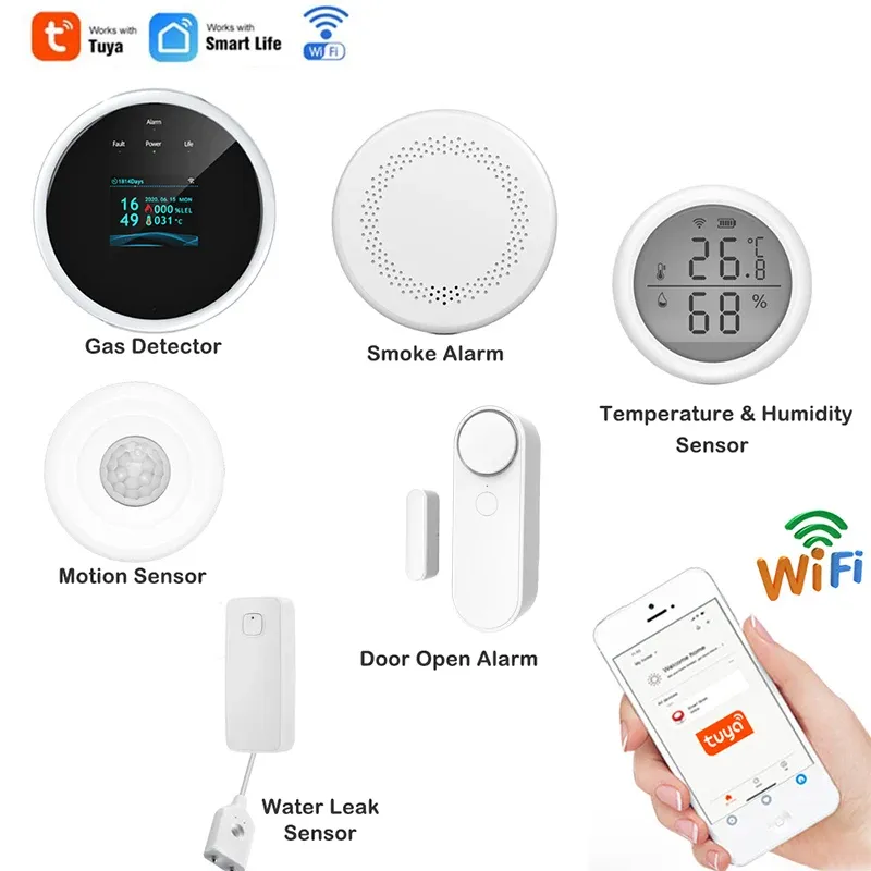 KITS PORDA DE JANEIDADE ABERTA DO ALARME ALMENTEMENTE UMIDOR DO SENSOR DE VIBRAÇÃO DO MONITOR DE VIBRAÇÃO DO MONITOR DE WATERFUNDO OSTECTOR DE INCÊNDIO DE WATERSTOR TUYA SMART HOMEKIT