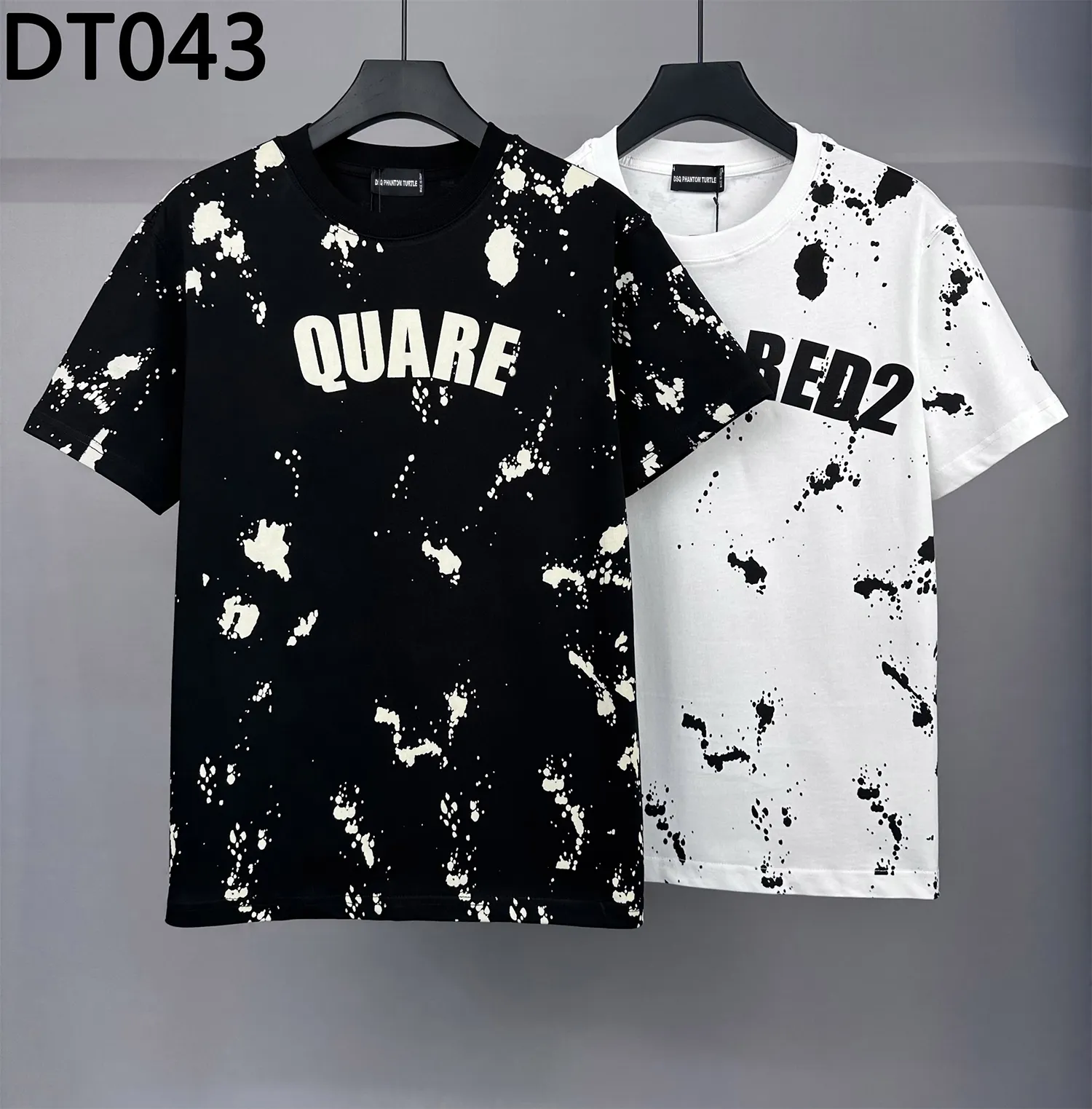 DSQ Phantom Turtle Men's Fit Fit Shirts Mens Designer T Roomts Black White Cool Men Men Summer Italian Fashion Casual Tops Tops Plus M-размер M-XXXL 6159