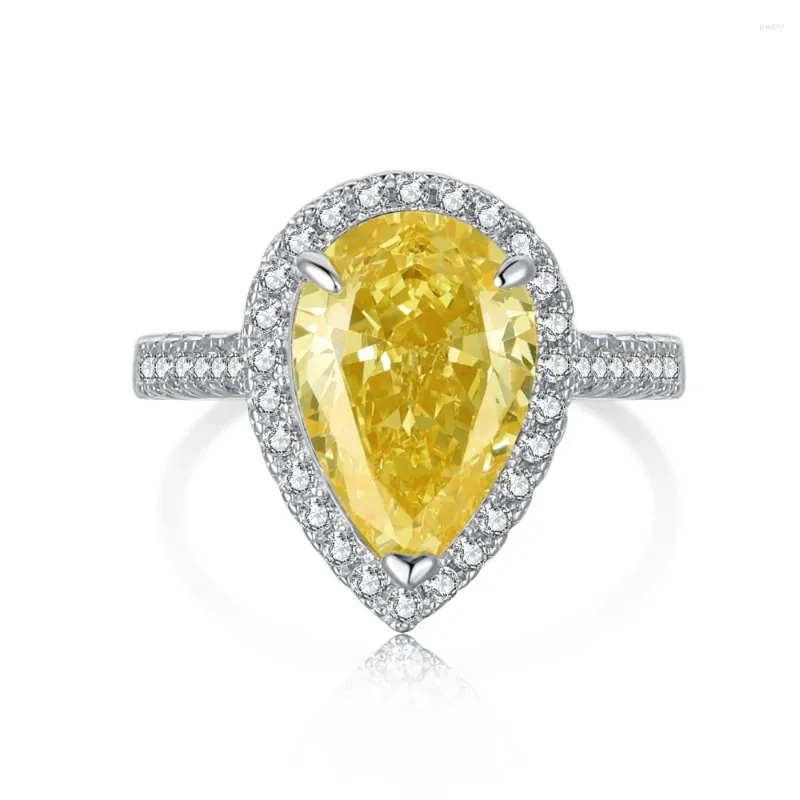 Кластерные кольца годовщины годовщины романтические подарки украшения оптом 925 Серебряный циркон Моссанит Золото.