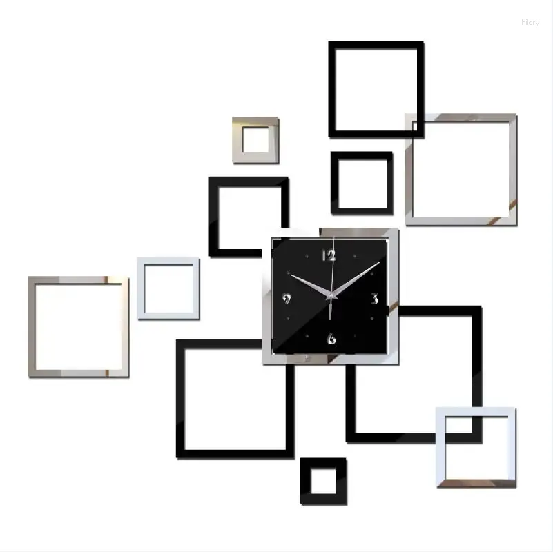 Orologi da parete Design di moda Orologi fai -da -te specchio Materiale acrilico Decorazione della casa