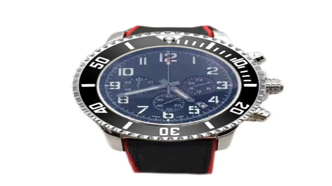 새로운 럭셔리 남성 디자이너 시계 나일론 스트랩 다기능 쿼츠 크로노 그래프 운동 시계 Orologio di lusso wristc4399525