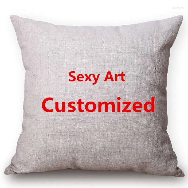 Cuscino sexy arte coperte personalizzate vita private polo logo oem stampa in cotone in lino in cotone divano decorativo cuscini custodie kussenhoes