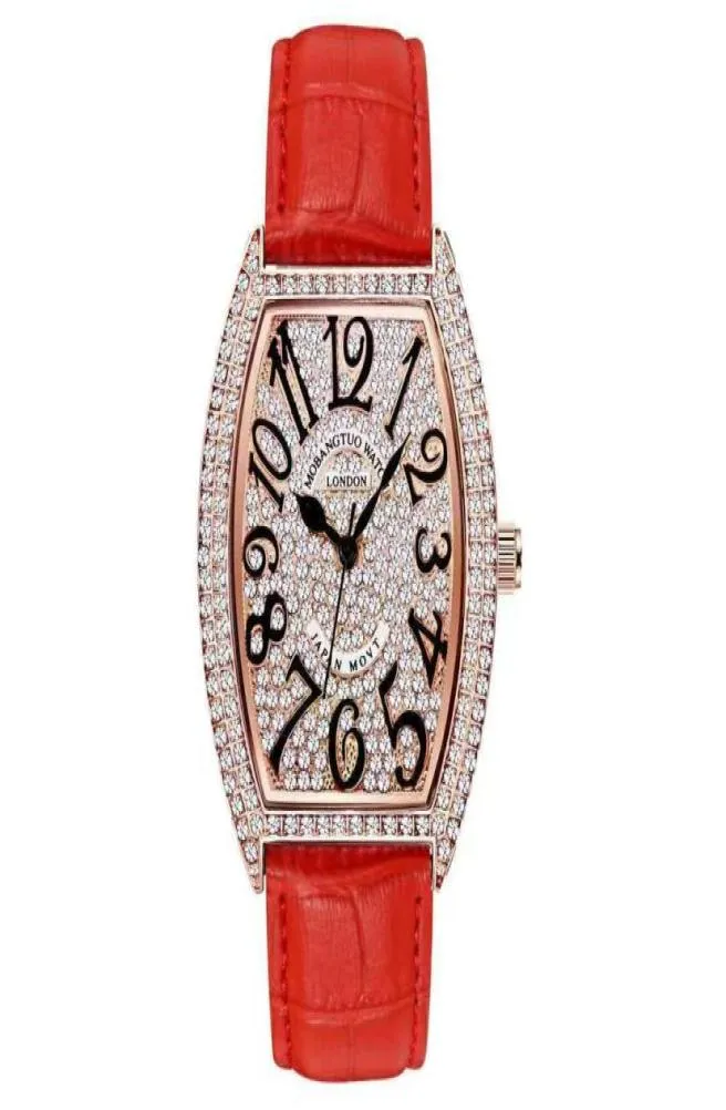 Luxury Womens Watches Designer New AllMatch äkta damer tittar på digital modell Gypsophila kvartsvattentäta kvinnor titta på Barrelsh3158035