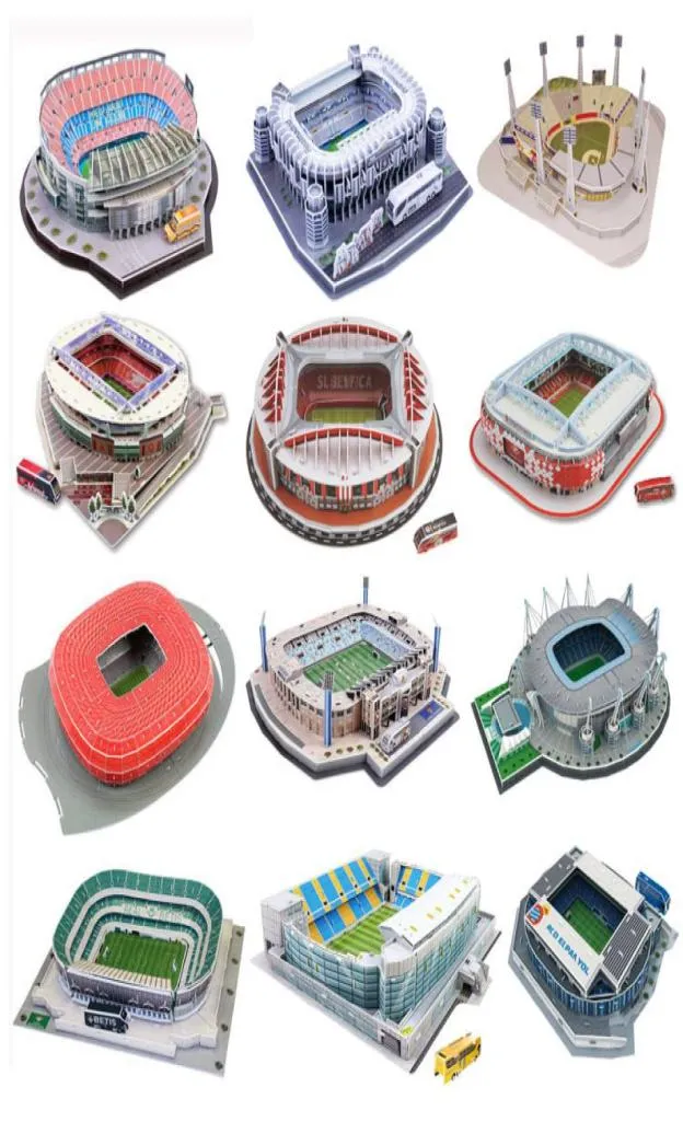 Children039s toys 3D puzzle football stadium children039s puzzle DIY spelling assembled toys puzzle 3d kids educational toys6332693