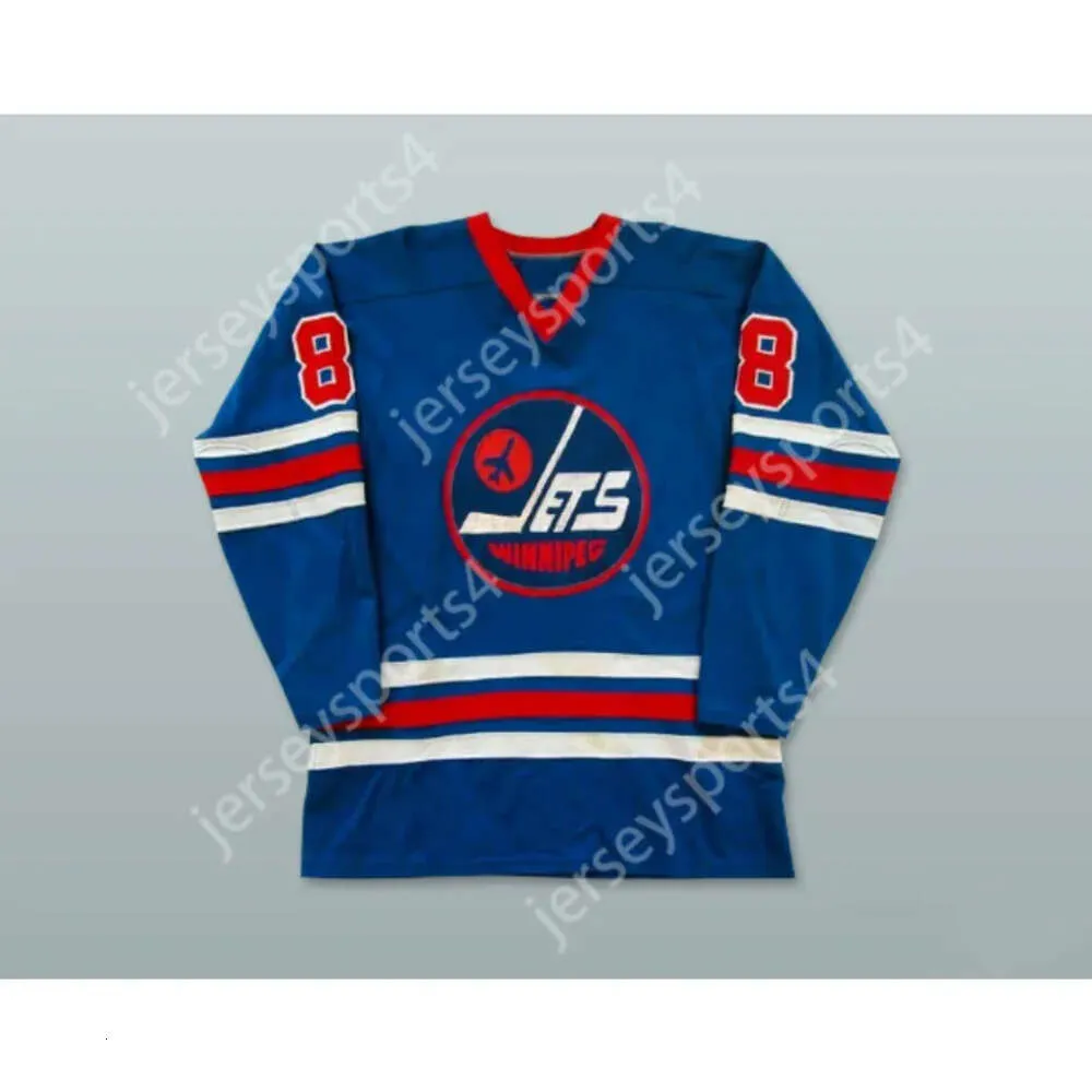 GDSIR Custom Wha 1974-75 Winnipeg Jets Perry Miller 8 Away Hockey Jersey Nieuwe top ed S-M-L-XL-XXL-3XL-4XL-5XL-6XL