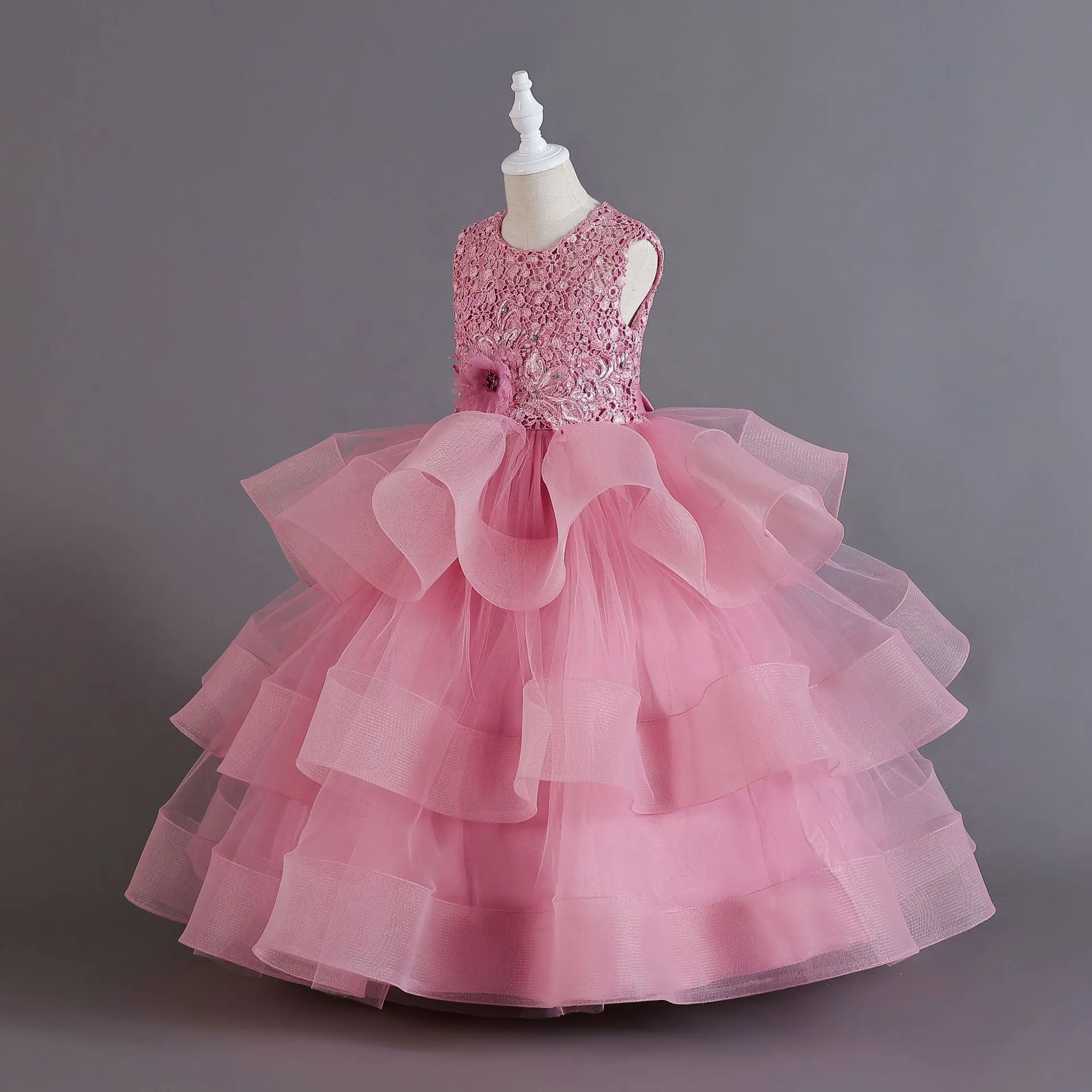 Lovely Lace Tulle Flower Girl Dresses, Beaded Flower Girl Dresses Lovely Lace Tulle Flower Girl Dresses, Beaded Flower Girl Dresses