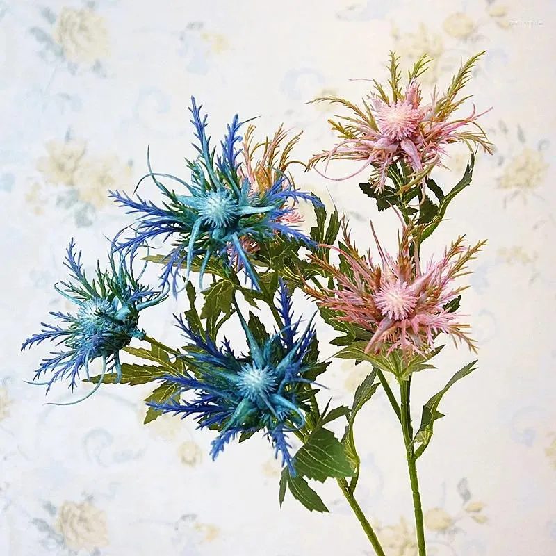 Dekoratif Çiçekler Nordic 3 Head Deniz Mayyeli Yapay Çiçek Ev Dekorasyonu Düğün Pografi Yumuşak Tasarım Malzemeleri