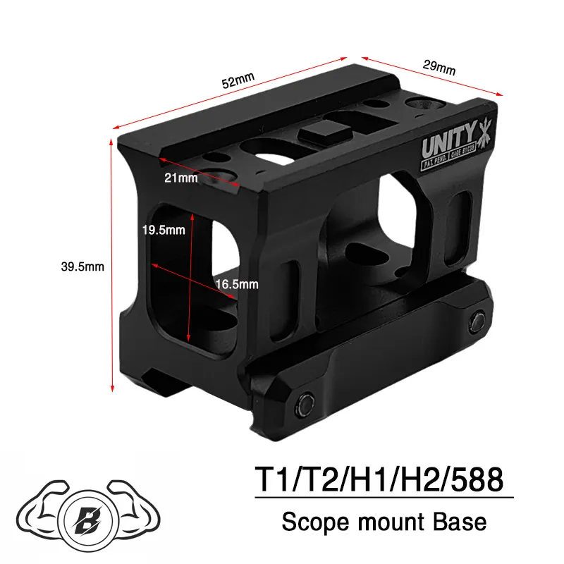 FN: s upphöjda konsol T1 T2 HD41 20mm Guide Rail Unity Base