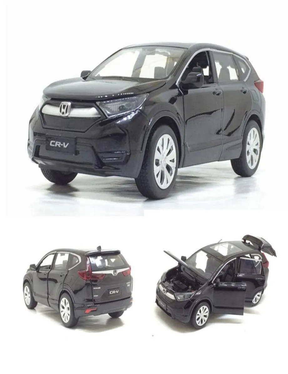 1 32 Honda CRV Diecasts Toy Vehicles Model samochodowy z dźwiękowym światłem Pobrobanie samochodów do urodzin Kolekcja prezentów J19052528352599