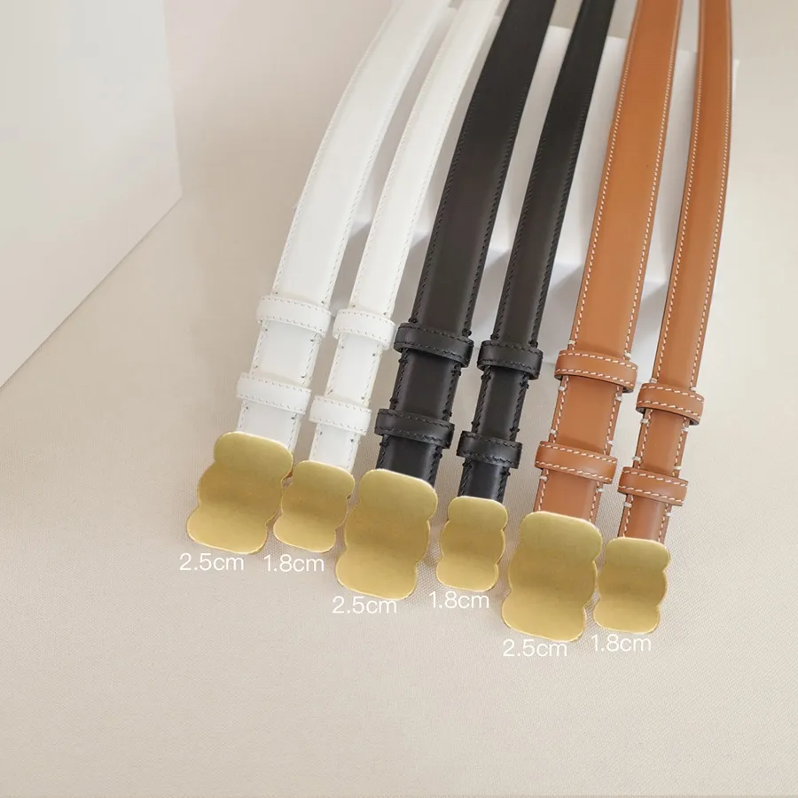 Designer Womens Belts Genuine Leather Narrow Waistbands With Smooth Gold  Buckles, 2.5cm & 1.8cm Widths Classic Luxury Belts For Ladies From  Wangjia_jewelry, $18.08 | DHgate.Com