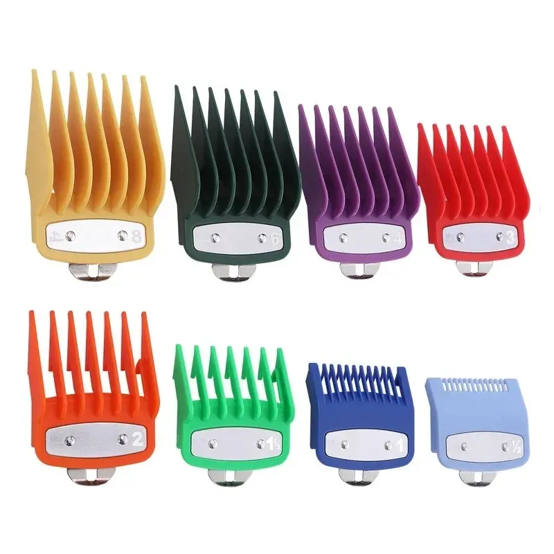 2024 Kemei Hair Clipper Limit Comb Guide Attachment Size Barber Replacement 1.5/3/4.5/6/10/13/19/25/mm Set For 1990 809A 1761Replacement guide attachment size for 1990