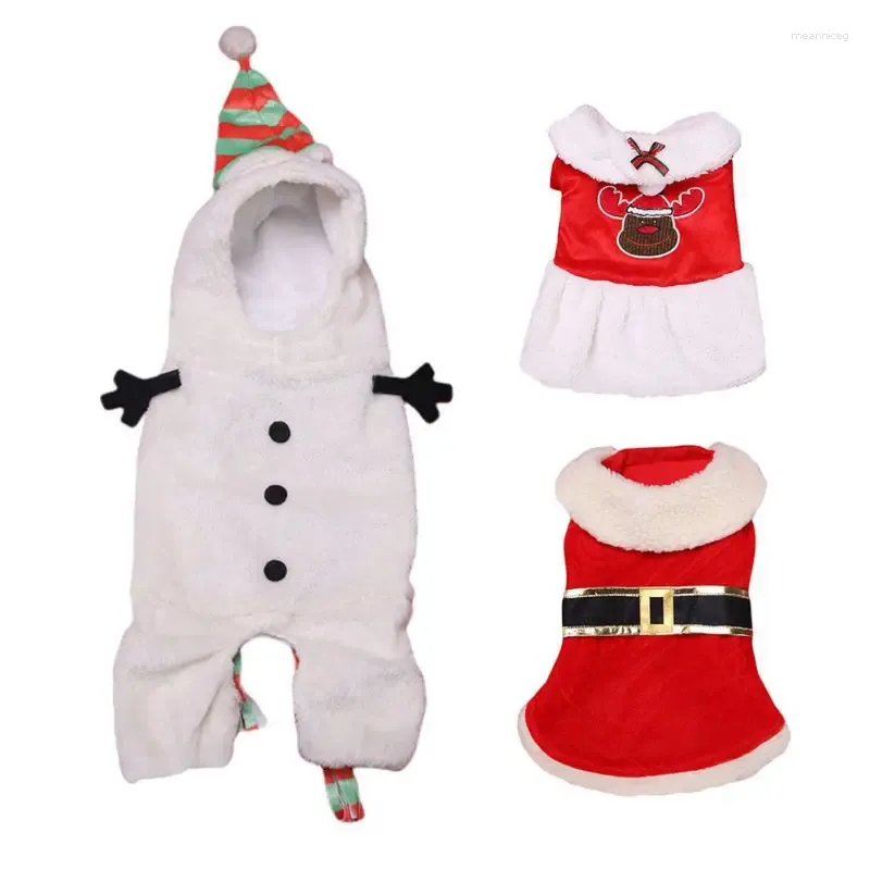 Cat Costumes Pet Christmas Cats Dogs Santa Claus Clothes Cosplay Clothing Winter Warm Coats Jackets For Small Medium Large