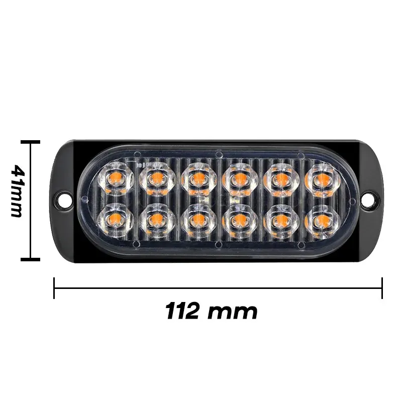 2 piezas LED STRABE ADVERTENCIA Luz de parrilla estroboscópica barata Barabalización parpadeante Camión Lámpara de baliza Amber Amber Traffic 12 V 24 V Luz de automóvil