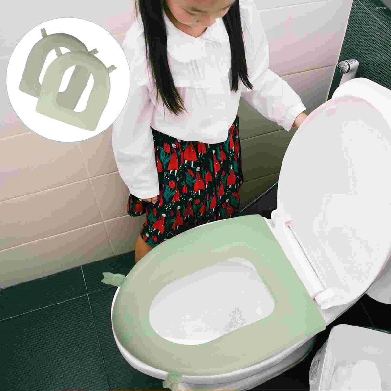 Tuvalet koltuğu kapaklar 2pcs yapıştırıcı yastıklar su geçirmez kapak eva paspaslar yıkanabilir katlanır yetişkin taşınabilir küvet