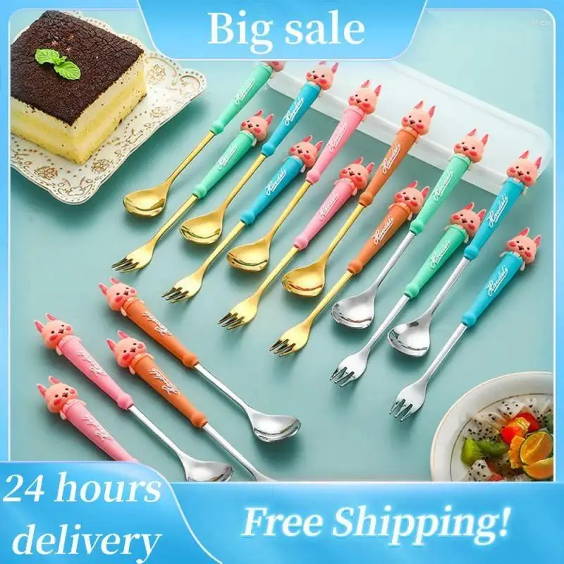 Coffee Scoops 1PCS Salad Fork Lovely Durable Stainless Steel Fall Resistance Easy To Clean High Quality Practical And Tableware Suit