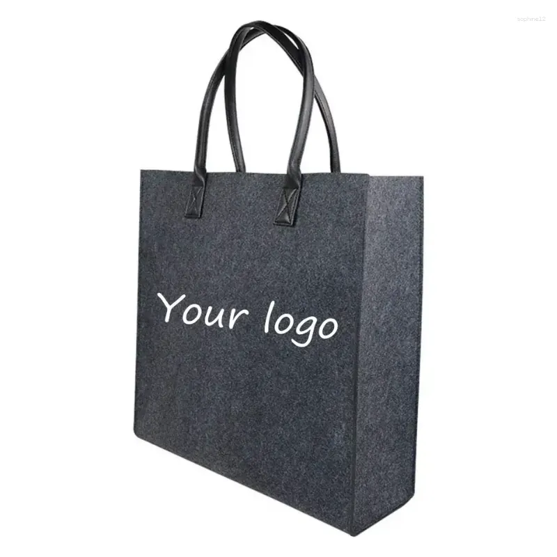 Gift Wrap Wholesales 100pcs/ Lot Selling Custom Logo Eco-friendly Reusable Multi-color Mommy Shopping Business Felt Bag With Handles