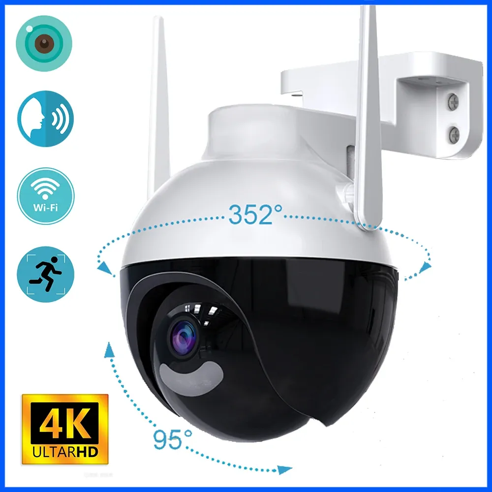 Камеры 8MP PTZ Wi -Fi IP Camera 4K AI Detection Color Night Vision Audio Video A18 ICSee Outdoor Security Security CCTV камера.