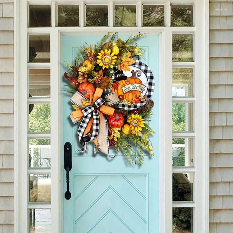 Feestdecoratie herfst thema deur krans kunstmatige pompoen pompoen mannelijke slinger doek planten hanger thanksgiving home