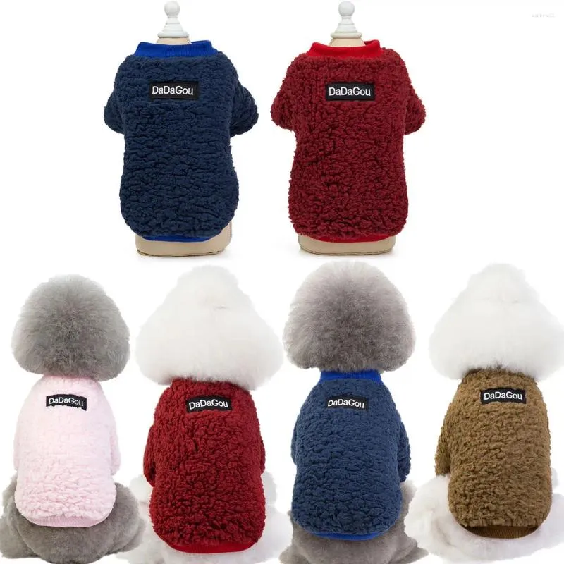 Dog Apparel Winter Pet Flannel Sweatshirt Two Legs Fleece For Small Medium Clothes Cat Hoodies Teddy Chihuahua Outfits