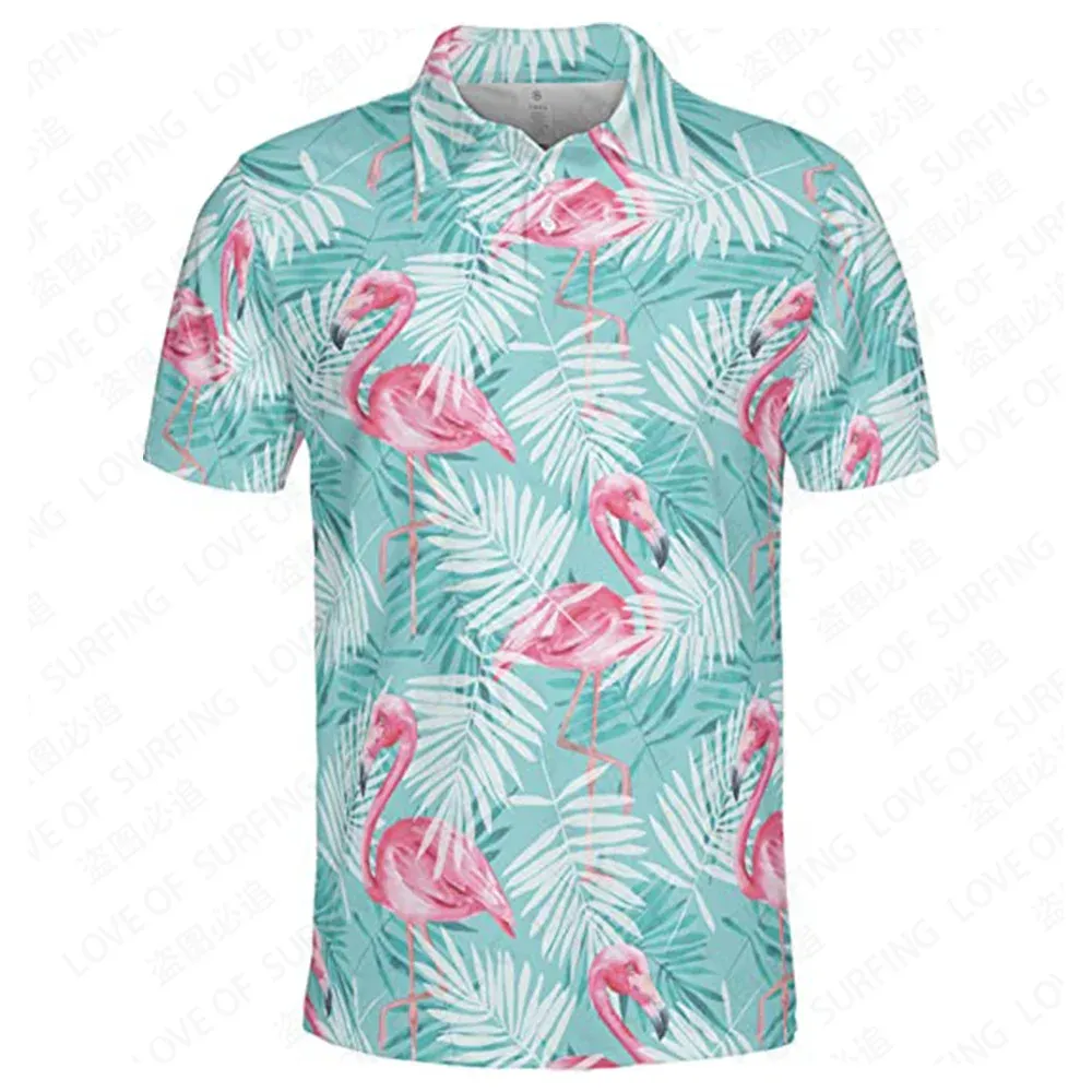 Camicie 2023 Nuove camicie da golf per uomo polo da uomo UPF 50 umidità Wickingshirt pazzo secco in forma tropicale stampato a Hawaii Polos personalizzato personalizzato