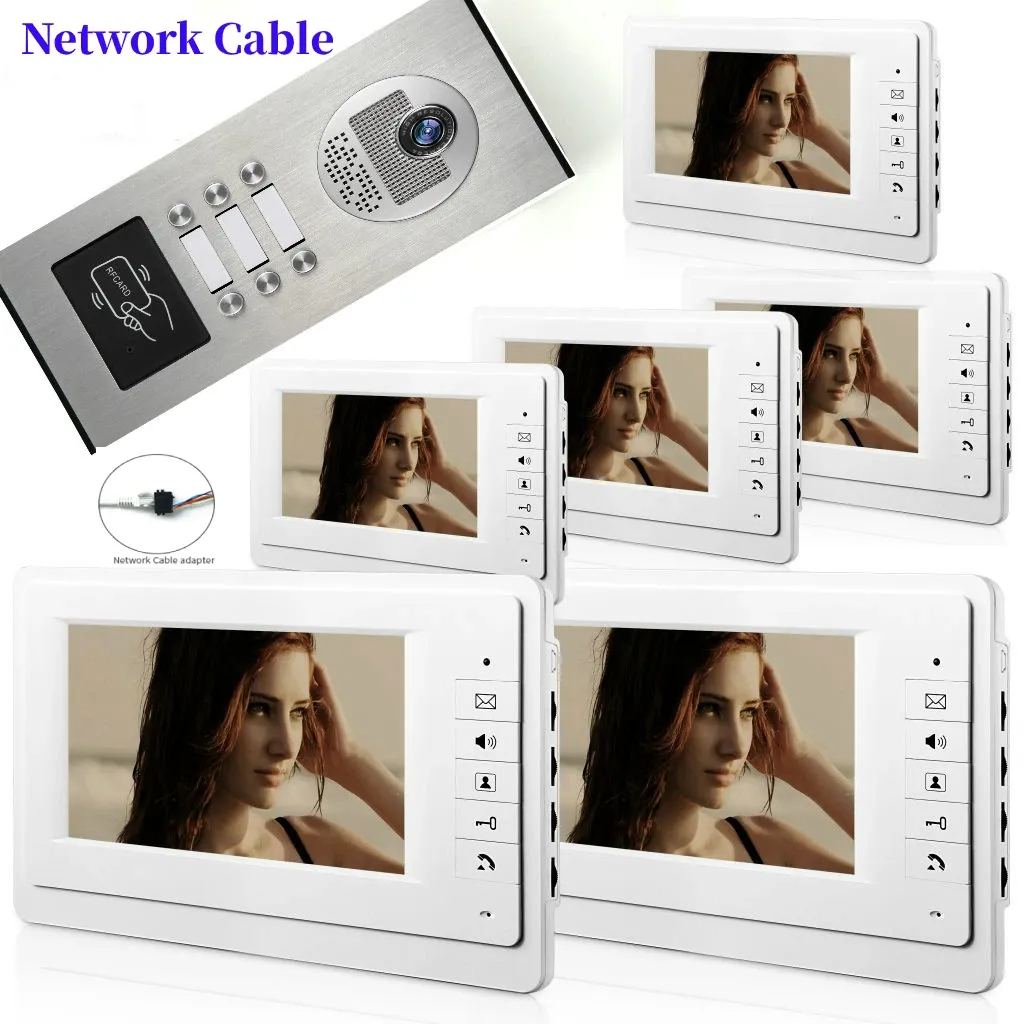 Intercom 7 cali 1/2/3/5/6 Apartament/Family Video Door Telefon System interkom
