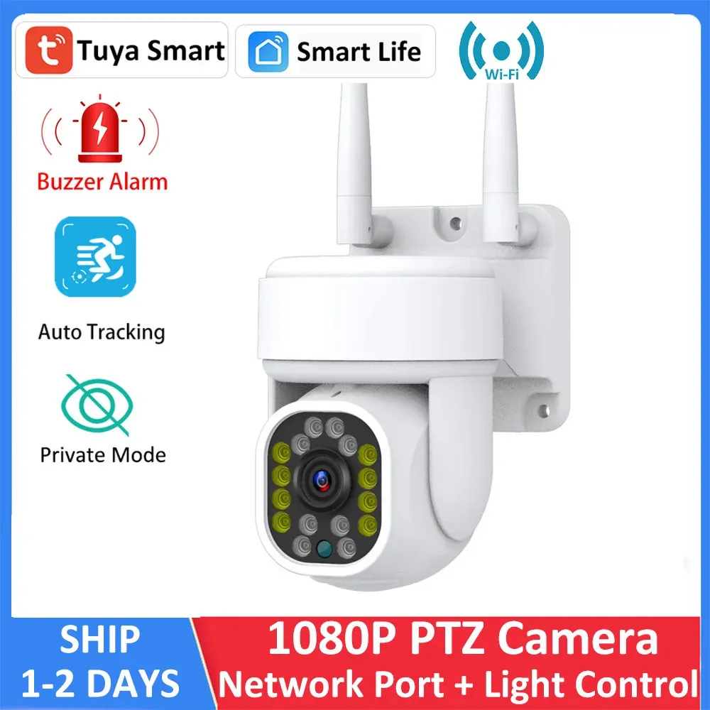 Telecamere tuya 1080p ptz wifi ip ip outdoor monitoraggio automatico audio wireless 2MP Sicurezza CCTV Sirena CCTV Luce bianca Off manualmente App Set Camera