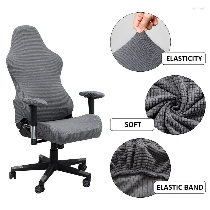 Coperchio della sedia Coperchio di sedile da gioco per sedili Elastica Spandex Office rotante Anti Dirty Case Stretch E-Sports bracciolo