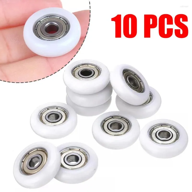 Bath Accessory Set 10pcs Shower Door Roller Runner Wheel Replacement White Room Pulley 19-25mm Diameter Household Enclosures