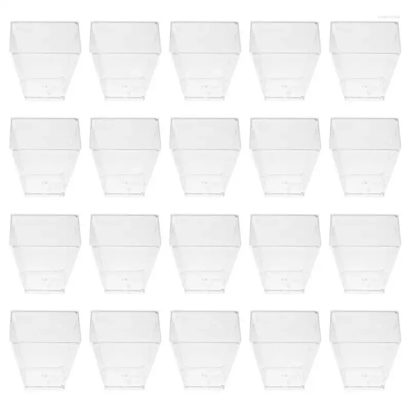 Copas descartáveis falhas 100pcs 60 ml de sobremesa transparente copo de copo de alimento porção de plástico de moussia armazenamento