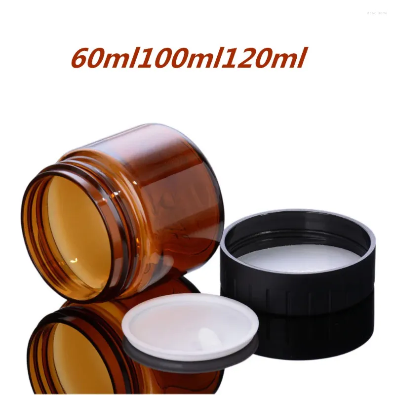 Bouteilles de rangement 60 ml100ml120 ml Jars vides cosmétiques Brown Color Sous-fond à fard à paupières Makeup Makeup Crème Container Pots