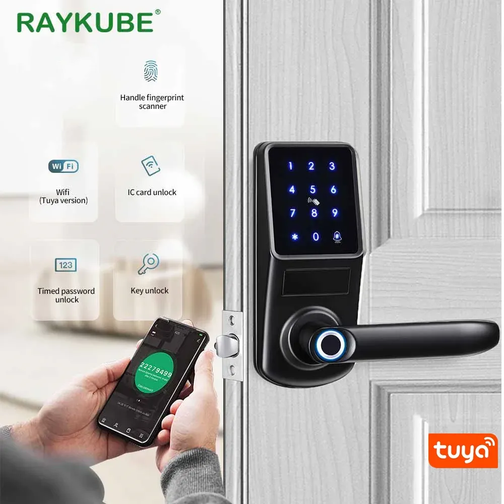 Verrouiller Raykube A290f Smart Ringer Empreinte Porte LOCKEUR DEED CODED TUYA APP WIFI COMMAND