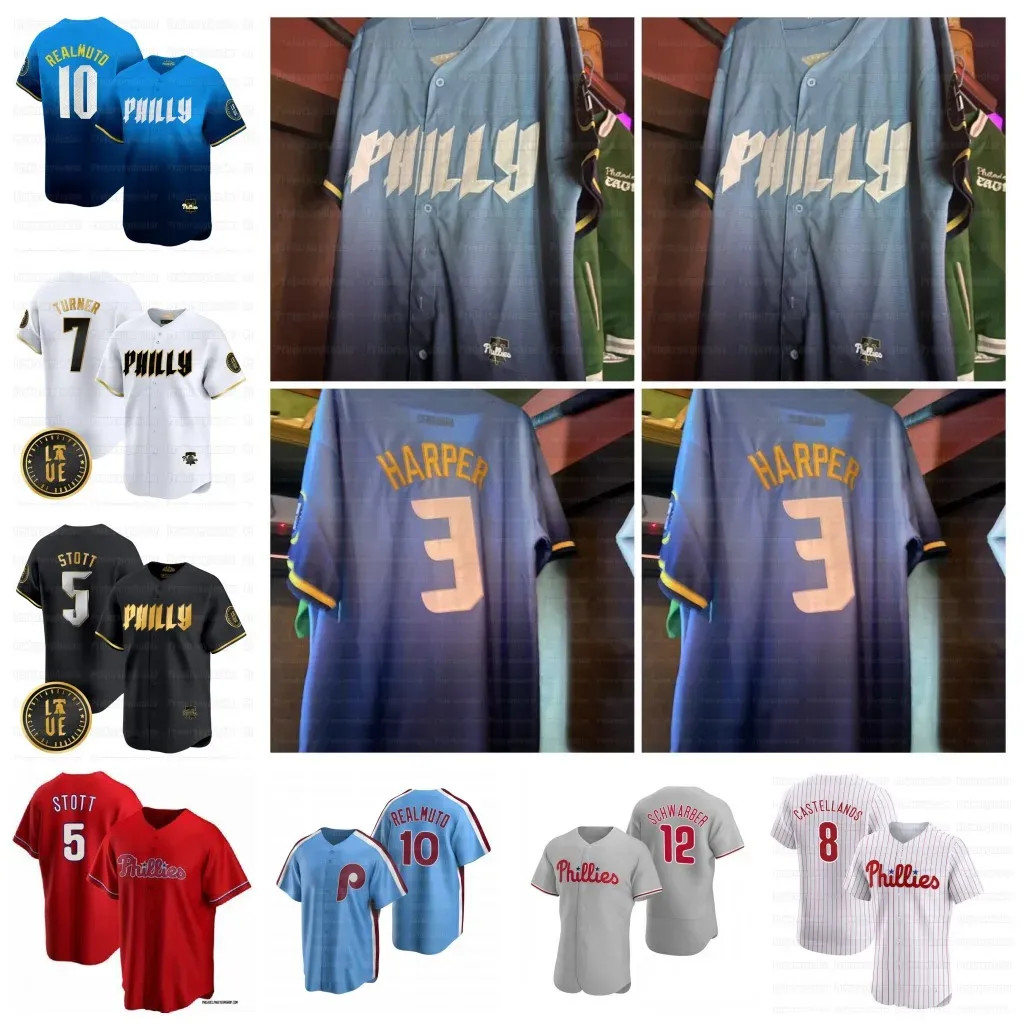 Phillies 2024 City Connect Jersey Trea Turner Harper J.T.Realmuto Nick Castellanos Kyle Schwarber Zack Wheeler Alec Bohm Bryson Stott Johan Rojas Marsh Philadelphie