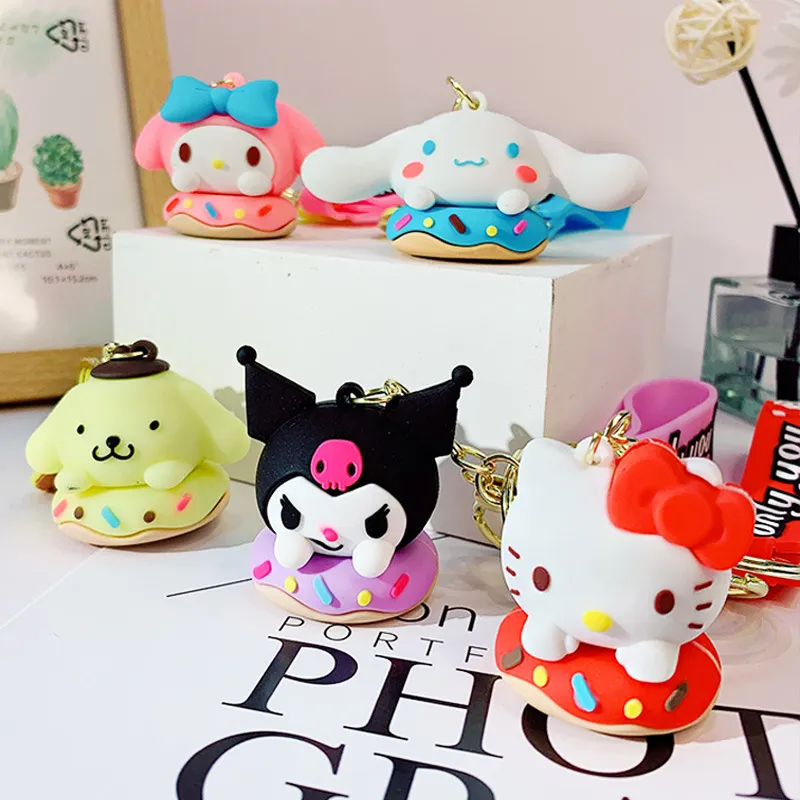 New style Cute Melo donut Tikkulomi KT keychain pendant figure cartoon car key chain accessory bag pendant small gift