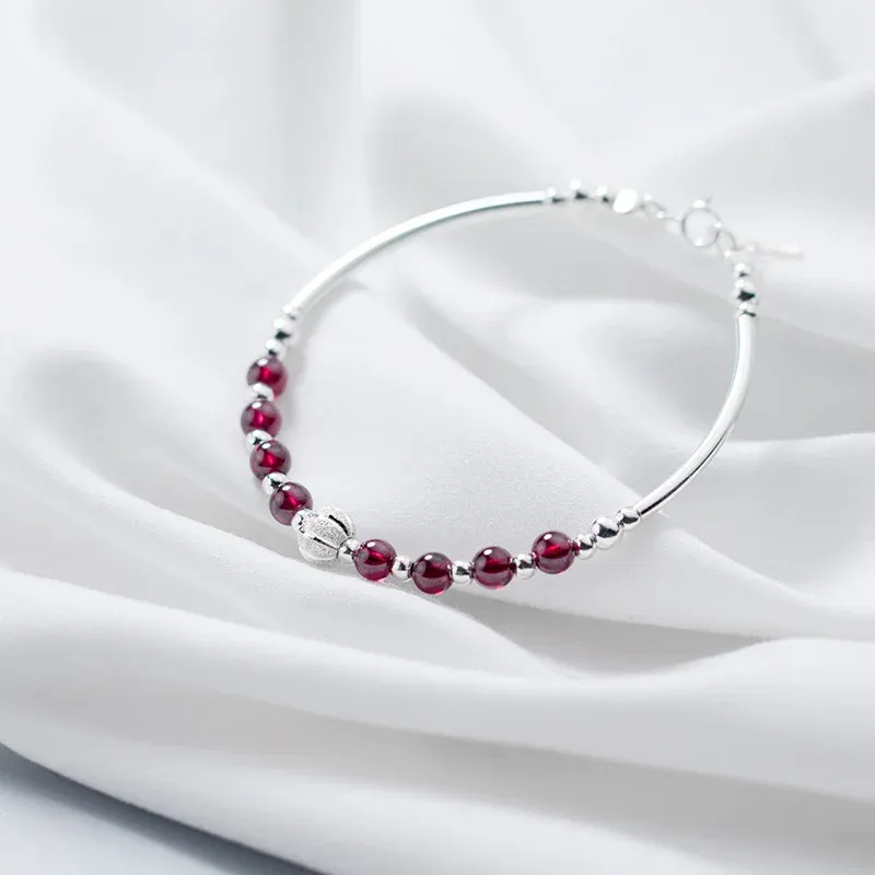 BANGLES VINHO RED RECESSO NATURAL DE GARNETS SUPLETAS SERLING SERLING SIER