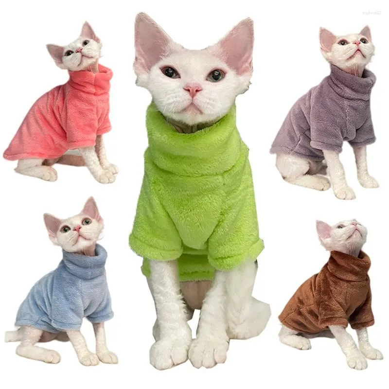 Hundkläder kattkläder fast färg katter kappa hoodies hårlös tröja tröja pullover kläder tröja husdjur leveranser mjuk bekväm varm