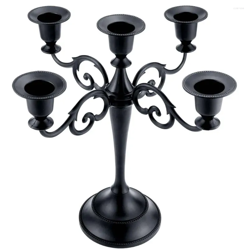 Bougeoirs 5 bras Métal noir pour pilier bougies chandelle 1 / 2-1 pouces effilés de candelabra décoration