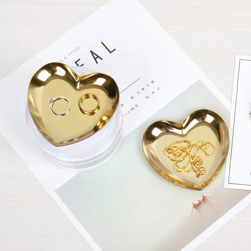 Северные домашние аксессуары, подающие лоток металлический кольцо в форме сердца Организатор хранения ювелирных изделий