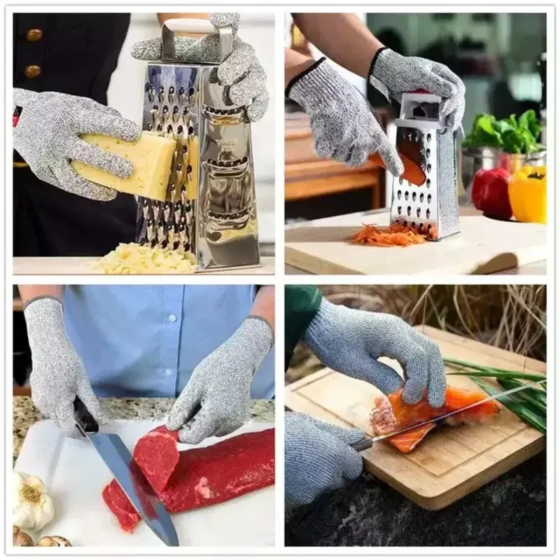 Luvas de alta resistência de nível 5 de alta resistência Luvas resistentes a desgaste Anti-punção Anti-Skid Gadgets Acessórios Anti-Cut GloveSanti Luvas para cozinhar