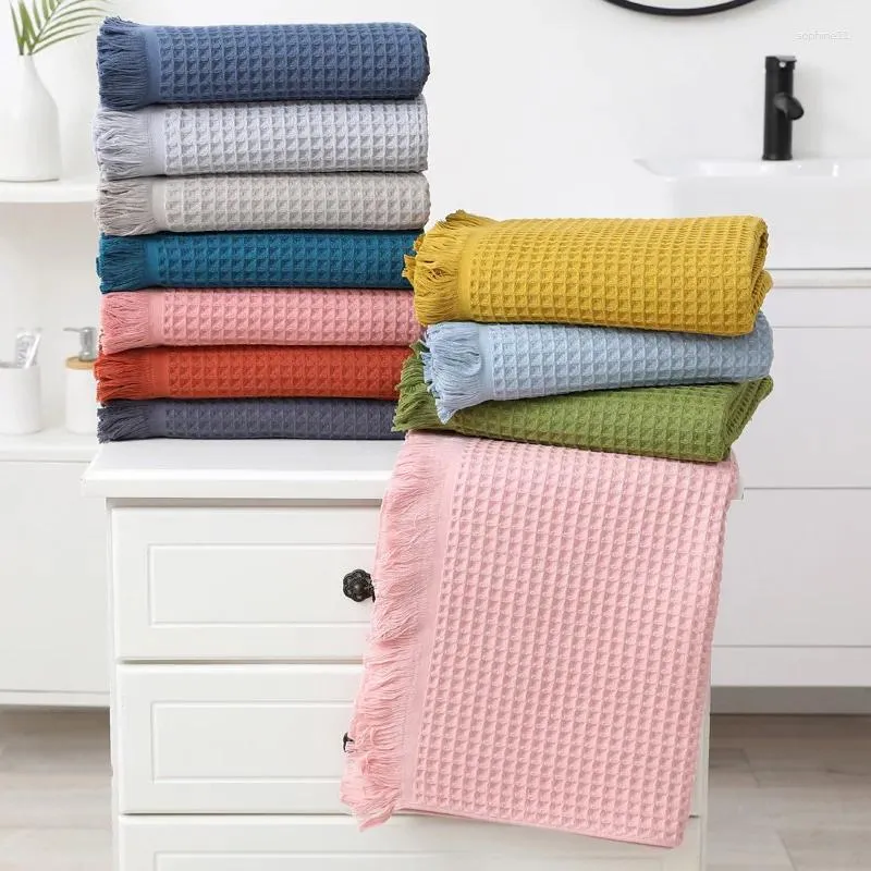 Towel Nordic Geometric Tassel Bath Cotton Multi-colored Waffle Adult Bathroom Big Shawl Quick-Dry 90x180cm Beach