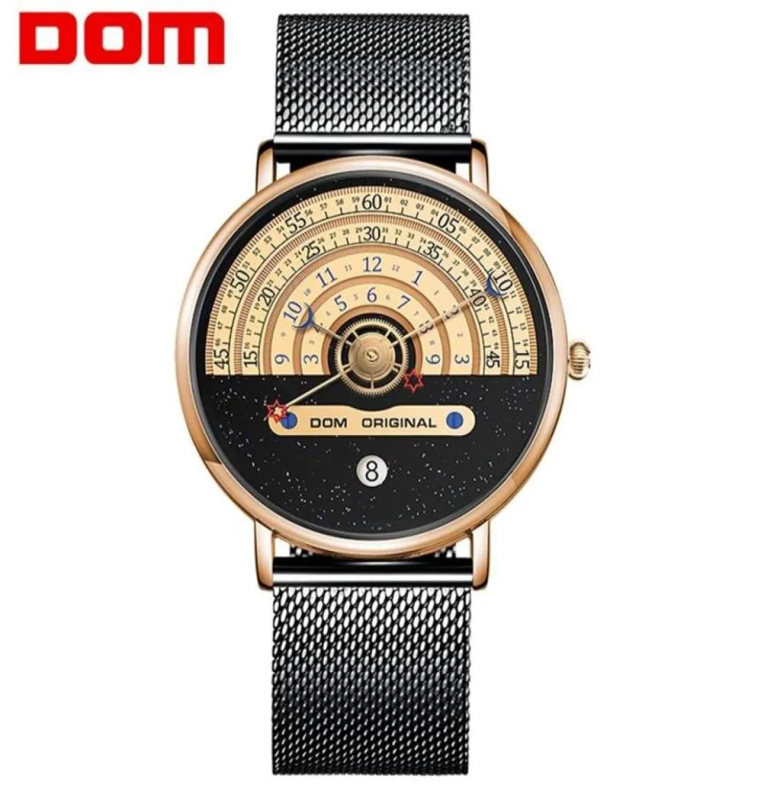 Dom Original Fashion Watch Men Watchings Quartz Men039s смотрит на мужские водонепроницаемые наручные часы роскошные мужские золотые часы M1288GK9M212O4470793