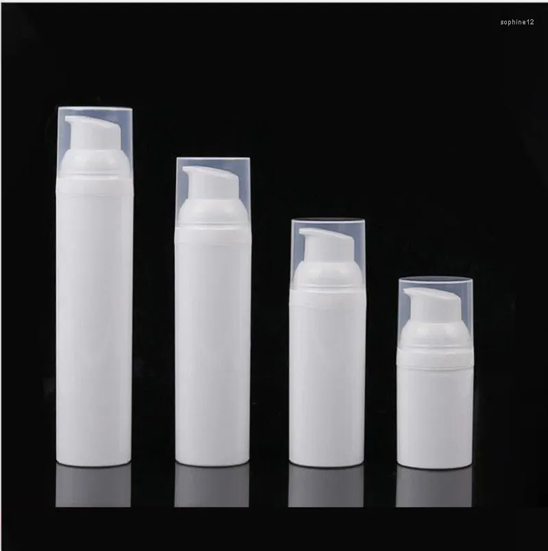 Garrafas de armazenamento 30 ml de plástico branca Bomba de garrafa sem ar essência Toner Balance Loção/Emulsão/Fundação/Embalagem Cosmética Sérica