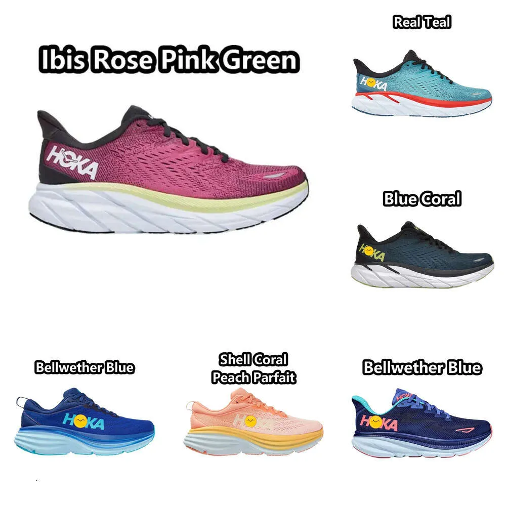 2024 scarpe hokah clifton 9 bondi 8 scarpe da corsa per uomini donne kawana mafate eleto designer sneakers triplo maschi rosa bianco rosa allenatori sportivi all'aperto 374