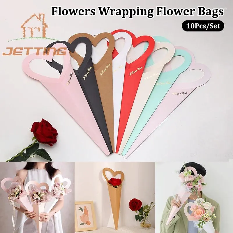 Present Wrap 10st/Pack Love Flower Wrapping Paper Box Bouquet Packaging Arrangement Shop BACK handväska